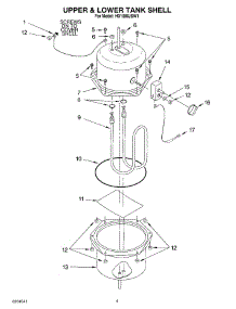 02 - Upper & Lower Tank Shell parts for Whirlpool Hot Water Dispenser HD1000JSW1 from AppliancePartsPros.com