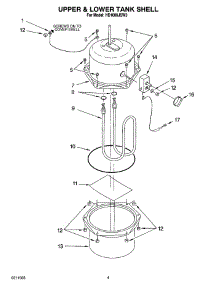 02 - Upper & Lower Tank Shell parts for Whirlpool Hot Water Dispenser HD1000JSW3 from AppliancePartsPros.com