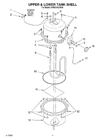 03 - Upper And Lower Tank Shell parts for Whirlpool Hot Water Dispenser AHWS160JAL0 from AppliancePartsPros.com