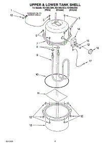 02 - Upper & Lower Tank Shell parts for Whirlpool Hot Water Dispenser HD1000JSC4 from AppliancePartsPros.com