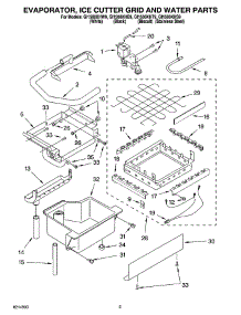 02 - Evaporator, Ice Cutter Grid And Water Parts parts for Whirlpool Ice Machine GI1500XHW9 from AppliancePartsPros.com