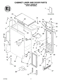 02 - Cabinet Liner And Door, Literature parts for Whirlpool Ice Machine CSW45PA1B0 from AppliancePartsPros.com