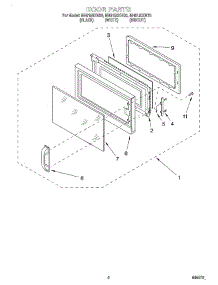 02 - Door parts for Whirlpool Microwave MH6150XHQ0 from AppliancePartsPros.com