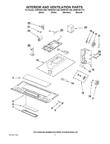 03 - Interior And Ventilation Parts parts for Whirlpool Microwave GMH5184XVT0 from AppliancePartsPros.com