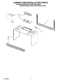 06 - Cabinet And Installation Parts parts for Whirlpool Microwave MH1160XSD1 from AppliancePartsPros.com