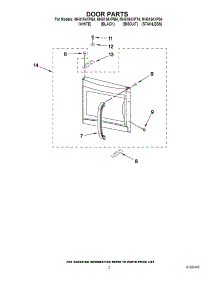 02 - Door Parts parts for Whirlpool Microwave MH3184XPS4 from AppliancePartsPros.com