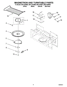 05 - Magnetron And Turntable Parts parts for Whirlpool Microwave MH1150XMS3 from AppliancePartsPros.com