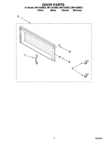 02 - Door Parts parts for Whirlpool Microwave MH1150XMB3 from AppliancePartsPros.com
