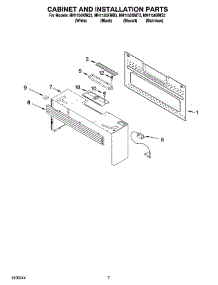 06 - Cabinet And Installation Parts parts for Whirlpool Microwave MH1150XMB3 from AppliancePartsPros.com