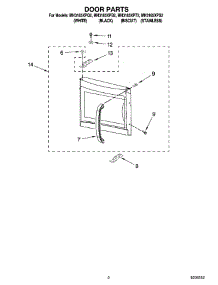 02 - Door Parts parts for Whirlpool Microwave MH3185XPT2 from AppliancePartsPros.com