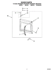02 - Door Parts parts for Whirlpool Microwave MH3184XPT2 from AppliancePartsPros.com