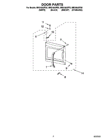 02 - Door Parts parts for Whirlpool Microwave MH3184XPS0 from AppliancePartsPros.com