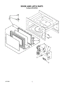 05 - Door And Latch parts for Whirlpool Microwave MT6120XYB0 from AppliancePartsPros.com
