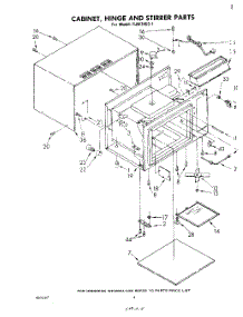 03 - Cabinet, Hinge And Stirrer , Literature parts for Whirlpool Microwave RJM74501 from AppliancePartsPros.com