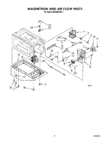 03 - Magnetron And Air Flow parts for Whirlpool Microwave MW3600XW1 from AppliancePartsPros.com