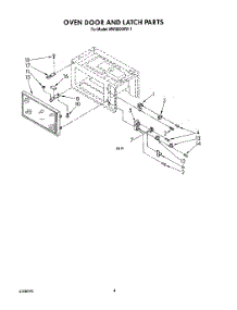 04 - Oven Door And Latch parts for Whirlpool Microwave MW3600XW1 from AppliancePartsPros.com
