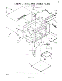 03 - Cabinet, Hinge And Stirrer, Literature parts for Whirlpool Microwave RJM74500 from AppliancePartsPros.com
