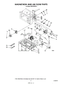 03 - Magnetron And Air Flow parts for Whirlpool Microwave MW1500XS0 from AppliancePartsPros.com