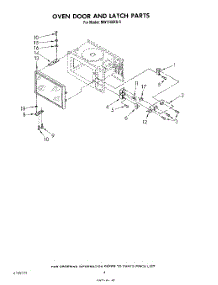 04 - Oven Door And Latch parts for Whirlpool Microwave MW1500XS0 from AppliancePartsPros.com