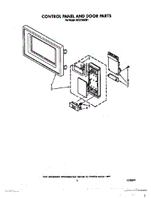 03 - Control Panel And Door parts for Whirlpool Microwave MT2150XW1 from AppliancePartsPros.com