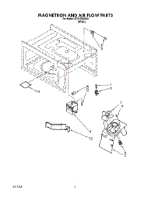 02 - Magnetron And Air Flow parts for Whirlpool Microwave MT5120XAQ0 from AppliancePartsPros.com
