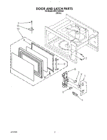 04 - Door And Latch parts for Whirlpool Microwave MT5120XAQ0 from AppliancePartsPros.com