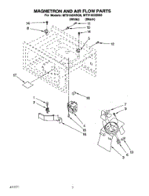 02 - Magnetron And Air Flow parts for Whirlpool Microwave MT9160XBB0 from AppliancePartsPros.com