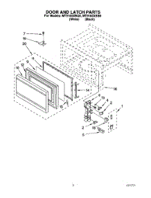 03 - Door And Latch parts for Whirlpool Microwave MT9160XBB0 from AppliancePartsPros.com