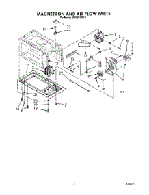 03 - Magnetron And Air Flow parts for Whirlpool Microwave MW3601XW1 from AppliancePartsPros.com