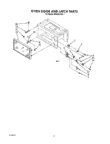 04 - Oven Door And Latch parts for Whirlpool Microwave MW3601XW1 from AppliancePartsPros.com