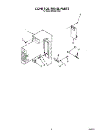 05 - Control Panel parts for Whirlpool Microwave MW3601XW1 from AppliancePartsPros.com