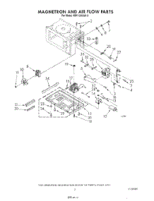 03 - Magnetron And Air Flow parts for Whirlpool Microwave MW1500XW0 from AppliancePartsPros.com