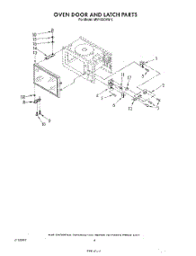 04 - Oven Door And Latch parts for Whirlpool Microwave MW1500XW0 from AppliancePartsPros.com