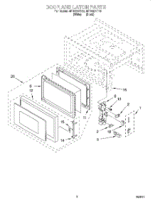 03 - Door And Latch parts for Whirlpool Microwave MT9160XEB0 from AppliancePartsPros.com