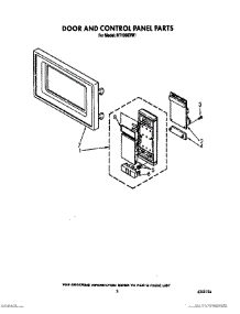 03 - Door And Control Panel parts for Whirlpool Microwave MT1850XW1 from AppliancePartsPros.com