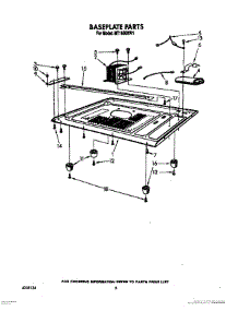 05 - Baseplate parts for Whirlpool Microwave MT1850XW1 from AppliancePartsPros.com