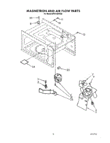 03 - Magnetron And Airflow parts for Whirlpool Microwave MT9160XYB0 from AppliancePartsPros.com
