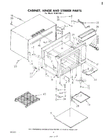 03 - Cabinet, Hinge, And Stirrer , Literature parts for Whirlpool Microwave RJM77001 from AppliancePartsPros.com