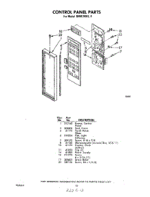 07 - Control Panel parts for Whirlpool Microwave MW8700XL0 from AppliancePartsPros.com