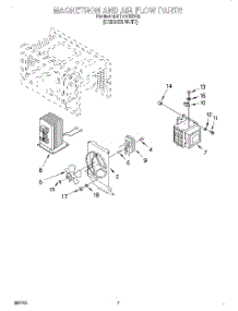 05 - Magnetron & Air Flow parts for Whirlpool Microwave MT7076XDQ0 from AppliancePartsPros.com