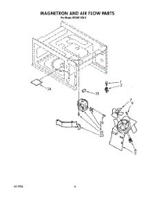 03 - Magnetron And Air Flow parts for Whirlpool Microwave MT6901XW0 from AppliancePartsPros.com
