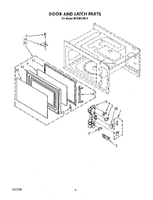 05 - Door And Latch parts for Whirlpool Microwave MT6901XW0 from AppliancePartsPros.com