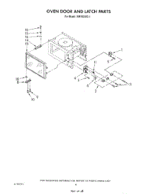 04 - Oven Door And Latch parts for Whirlpool Microwave MW1000XS1 from AppliancePartsPros.com