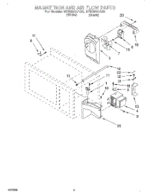 02 - Magnetron And Airflow, Literature parts for Whirlpool Microwave MT3090XAQ0 from AppliancePartsPros.com