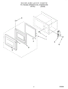 03 - Door And Latch parts for Whirlpool Microwave MT3090XAB0 from AppliancePartsPros.com