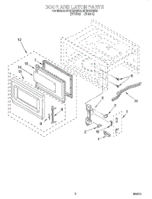 04 - Door And Latch parts for Whirlpool Microwave MT6120XEB0 from AppliancePartsPros.com
