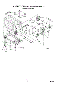 03 - Magnetron And Air Flow parts for Whirlpool Microwave MW3600XW0 from AppliancePartsPros.com