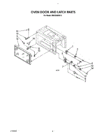 04 - Oven Door And Latch parts for Whirlpool Microwave MW3600XW0 from AppliancePartsPros.com