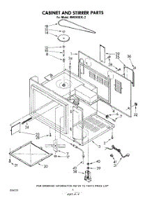 03 - Cabinet And Stirrer parts for Whirlpool Microwave MW8450XL2 from AppliancePartsPros.com