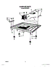 05 - Base Plate parts for Whirlpool Microwave MW7500XW0 from AppliancePartsPros.com